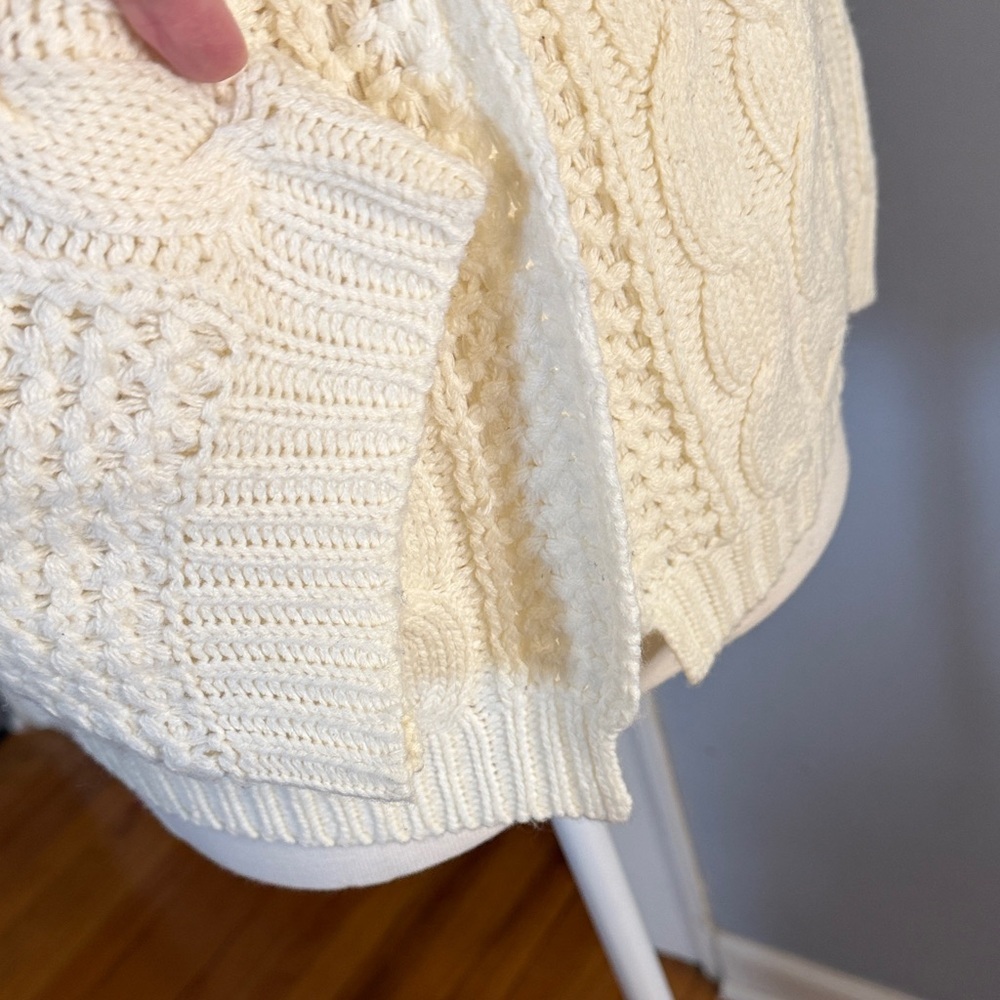 Poof Excellence Cream Cable Knit Cardigan - Picture 2 of 8